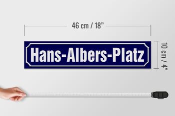 Panneau de rue en bois 46x10cm HANS-ALBERS-PLATZ Hambourg 4