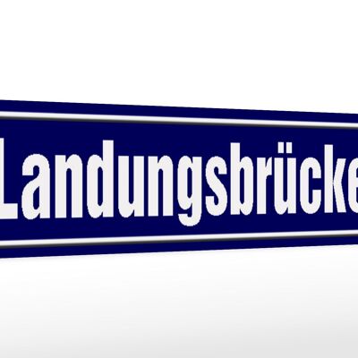 Cartello stradale in legno 46x10 cm Landungsbrücken Hamburg cartello decorativo