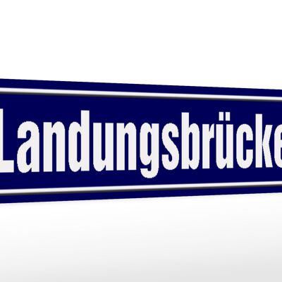 Holzschild Straßenschild 46x10cm Landungsbrücken Hamburg Dekoration