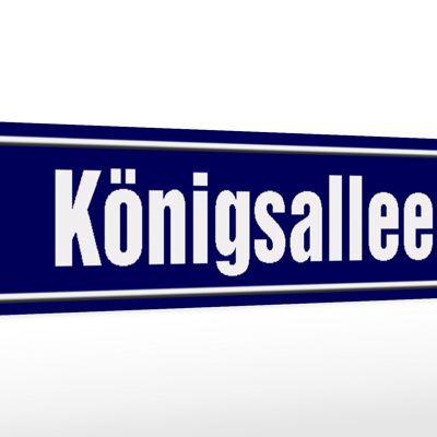 Holzschild Straßenschild 46x10cm Königsallee Düsseldorf Dekoration