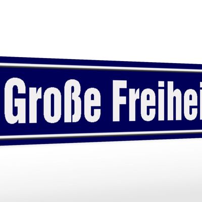 Holzschild Straßenschild 46x10cm Große Freiheit Hamburg Dekoration