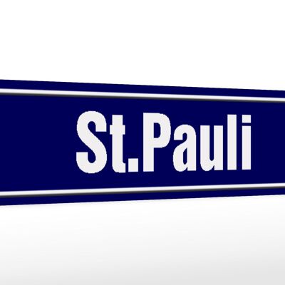 Holzschild Straßenschild 46x10cm St. Pauli Hamburg Deko Schild