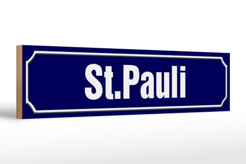 Holzschild Straßenschild 46x10cm St. Pauli Hamburg Dekoration