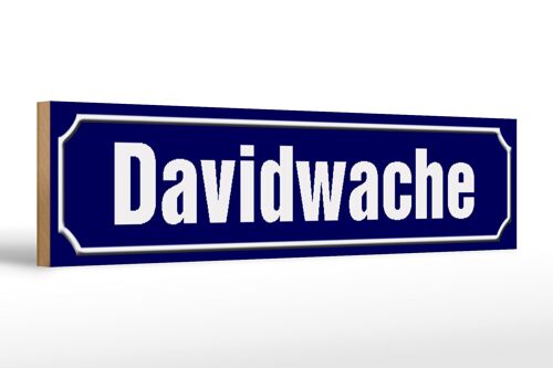 Holzschild Straßenschild 46x10cm Davidwache Hamburg Deko Schild