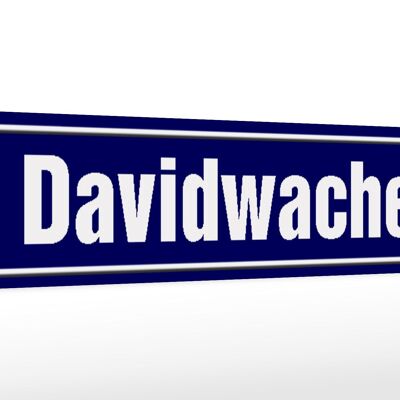 Holzschild Straßenschild 46x10cm Davidwache Hamburg Deko Schild