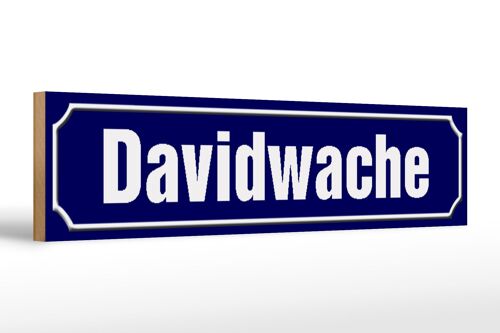 Holzschild Straßenschild 46x10cm Davidwache Hamburg Dekoration