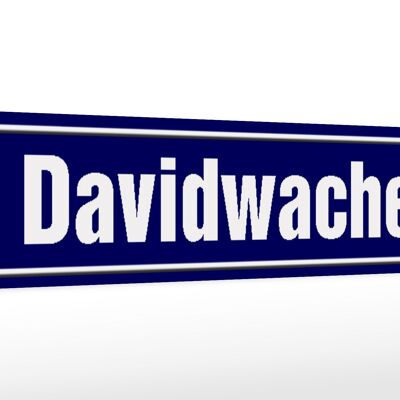 Cartello stradale in legno 46x10 cm Decorazione Davidwache Hamburg