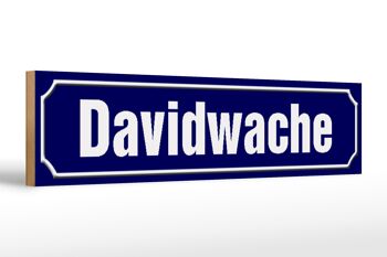 Panneau de rue en bois 46x10cm Davidwache Hambourg décoration 1