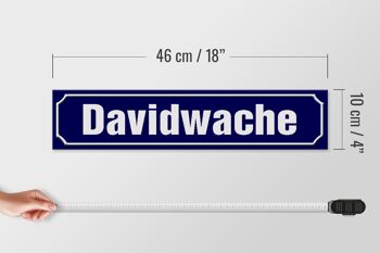Panneau de rue en bois 46x10cm Davidwache Hambourg décoration 4