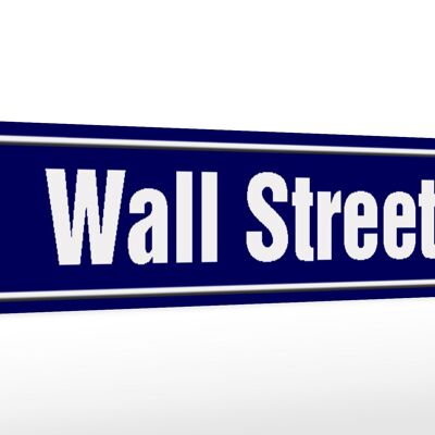 Cartello stradale in legno 46x10 cm decorazione Wall Street New York