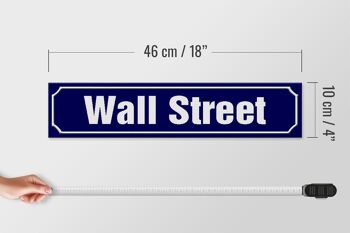 Panneau de rue en bois 46x10cm, décoration Wall Street New York 4