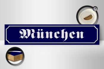 Panneau de rue en bois 46x10cm, panneau décoratif Munich Bavière 2