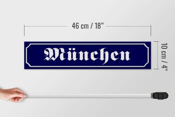 Panneau de rue en bois 46x10cm, panneau décoratif Munich Bavière 4