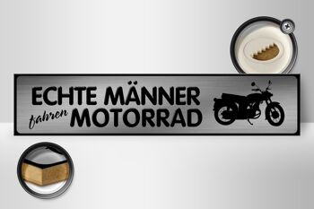 Panneau de rue en bois 46x10cm, panneau décoratif pour hommes conduisant une moto 2