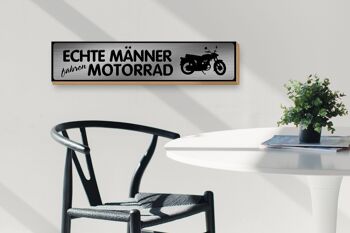 Panneau de rue en bois 46x10cm, panneau décoratif pour hommes conduisant une moto 3