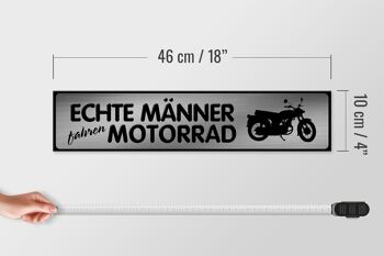 Panneau de rue en bois 46x10cm, panneau décoratif pour hommes conduisant une moto 4