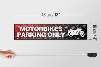 Panneau de rue en bois 46x10cm, panneau décoratif pour stationnement de motos uniquement 4