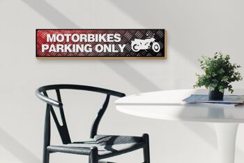 Panneau de rue en bois 46x10cm, décoration pour stationnement de motos uniquement 3