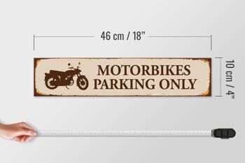 Panneau de rue en bois 46x10cm, panneau de stationnement pour motos uniquement, beige 4