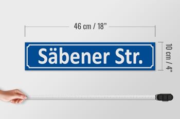 Panneau de rue en bois 46x10cm Panneau décoratif Säbener Straße 4