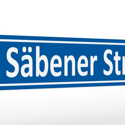 Letrero de madera cartel de calle 46x10cm Decoración Säbener Straße