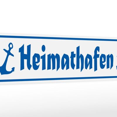 Holzschild Straßenschild 46x10cm Heimathafen Anker Dekoration