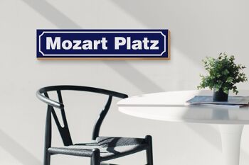 Panneau en bois note 46x10cm décoration Place Mozart 3