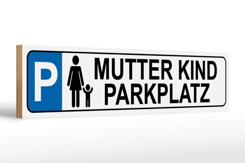 Holzschild Parken 46x10cm Parkplatz Mutter Kind Deko Schild