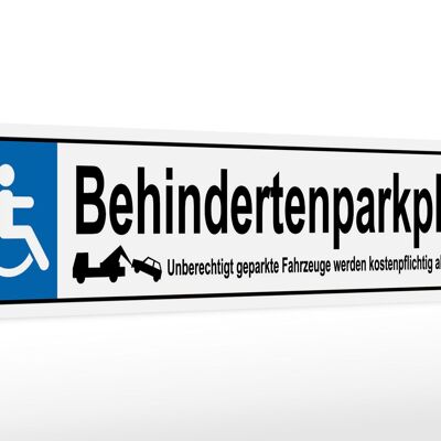 Holzschild Parken 46x10cm Behindertenparkplatz Deko Schild