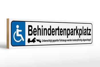 Panneau de stationnement en bois 46x10cm, décoration de place de stationnement pour personnes handicapées 1