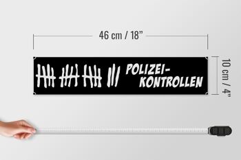 Panneau d'avis en bois 46x10cm décoration contrôles de police 4