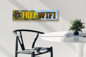 Panneau en bois disant 46x10cm WiFi gratuit WiFi Internet décoration 3