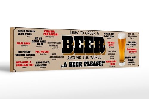 Holzschild Spruch 46x10cm How to Order a beer Bier Dekoration