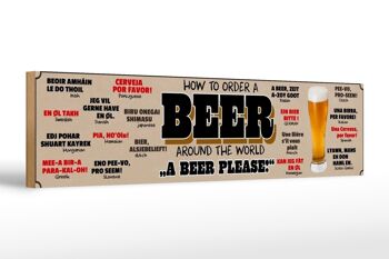 Panneau en bois indiquant 46x10cm Comment commander une décoration de bière 1