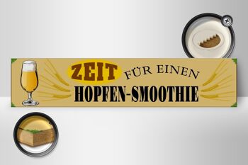 Panneau en bois indiquant 46x10cm Décoration Beer time for a hop smoothie 2