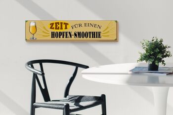 Panneau en bois indiquant 46x10cm Décoration Beer time for a hop smoothie 3