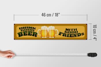 Panneau en bois disant 46x10cm bière boisson bonne bière bons amis décoration 4