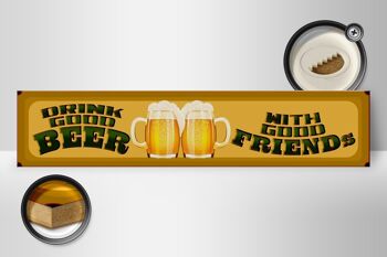 Panneau en bois disant 46x10cm bière boisson bonne bière bons amis décoration 2
