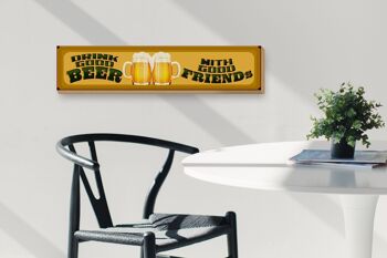 Panneau en bois disant 46x10cm bière boisson bonne bière bons amis décoration 3