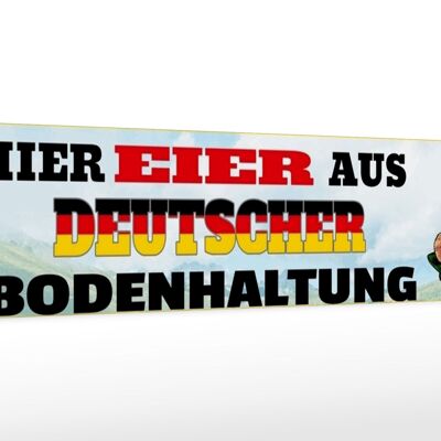 Holzschild Spruch 46x10cm Eier aus deutscher Bodenhaltung