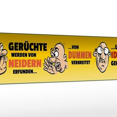 Holzschild Spruch 46x10cm Gerüchte von Neidern erfunden Dekoration