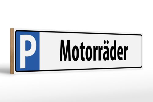 Holzschild Parken 46x10cm Parkplatzschild Motorräder Dekoration