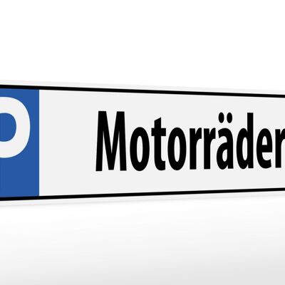 Señal de estacionamiento de madera, 46x10cm, señal de estacionamiento, decoración de motocicletas