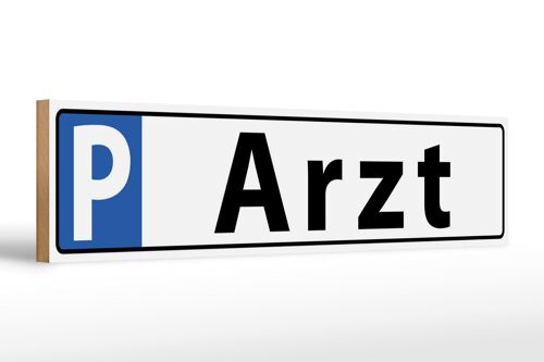 Holzschild Parken 46x10cm Parkplatzschild Arzt Deko Schild