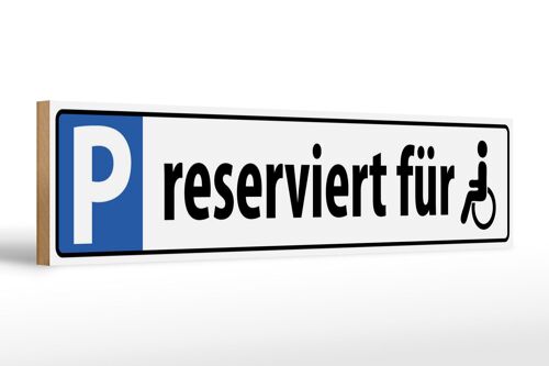 Holzschild Parken 46x10cm Parkplatzschild reserviert für Deko Schild