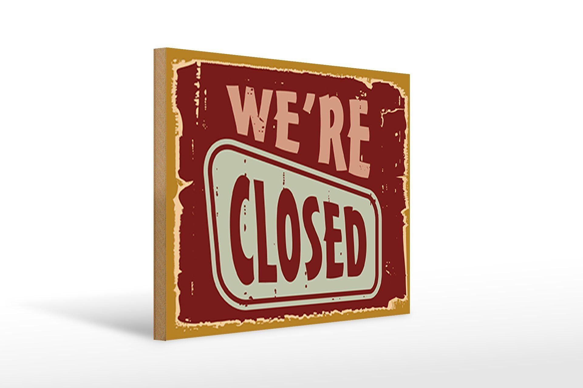 Cartello in legno retrò 40x30 cm Cartello decorativo in legno Were chiuso