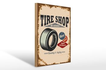 Panneau en bois rétro 30x40cm, panneau de Service de pneus pour magasin de pneus 1