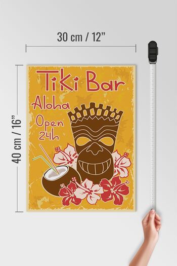 Panneau en bois 30x40cm Tiki Bar Aloha Hawaii 4