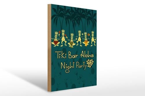 Holzschild 30x40cm Tiki Bar Aloha Night Party Deko Schild