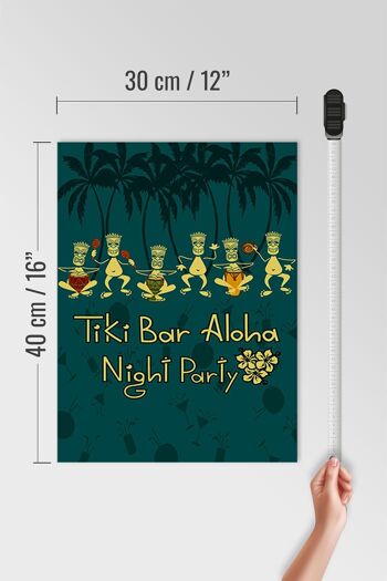 Panneau en bois 30x40cm, panneau décoratif Tiki Bar Aloha Night Party 4